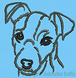 Jack Russell Terrier Portrait #1 - Vodmochka Machine Embroidery Design Picture - Click to Enlarge