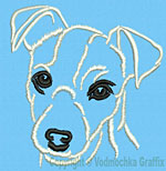 Jack Russell Terrier Portrait #1 White - Vodmochka Machine Embroidery Design Picture - Click to Enlarge