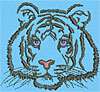 Tiger Portrait #1 - 2" Small Size Embroidery Design
