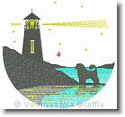 Portuguese Water Dogs Lighthouse  - Embroidery Design Sample - Vodmochka Graffix Custom Embroidery Digitizing Services * 500 x 471 * (55KB)