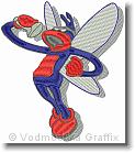 Karaoke Fly - Embroidery Design Sample - Vodmochka Graffix Custom Embroidery Digitizing Services * 472 x 536 * (74KB)