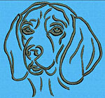Beagle Portrait #1 - Vodmochka Machine Embroidery Design Picture - Click to Enlarge