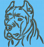 Cane Corso - Italian Mastiff Portrait #1 - Vodmochka Machine Embroidery Design Picture - Click to Enlarge