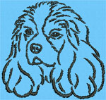 Cavalier King Charles Spaniel Portrait #1 - Vodmochka Machine Embroidery Design Picture - Click to Enlarge