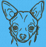 Chihuahua Portrait #1 - Vodmochka Machine Embroidery Design Picture - Click to Enlarge