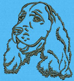 Cocker Spaniel Portrait #1 - Vodmochka Machine Embroidery Design Picture - Click to Enlarge