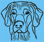 Flat-Coated Retriever Portrait #1 Color #1 - Vodmochka Machine Embroidery Design Picture - Click to Enlarge