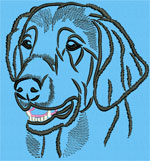 Flat-Coated Retriever Portrait #2 Color #2 - Vodmochka Machine Embroidery Design Picture - Click to Enlarge
