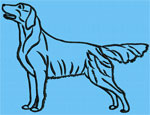 Flat-Coated Retriever Standing #1 - Vodmochka Machine Embroidery Design Picture - Click to Enlarge