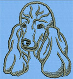 Poodle Portrait #1 Color1 - Vodmochka Machine Embroidery Design Picture - Click to Enlarge