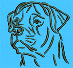 Rottweiler Portrait #1 - Vodmochka Machine Embroidery Design Picture - Click to Enlarge