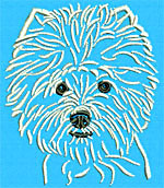 West Highland White Terrier Portrait #1 - Vodmochka Machine Embroidery Design Picture - Click to Enlarge