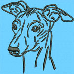 Whippet Portrait #2 - Vodmochka Machine Embroidery Design Picture - Click to Enlarge