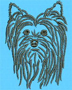 Yorkshire Terrier Portrait #1 - Vodmochka Machine Embroidery Design Picture - Click to Enlarge