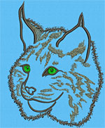 Bobcat Portrait #1 - Vodmochka Embroidery Design Picture - Click to Enlarge